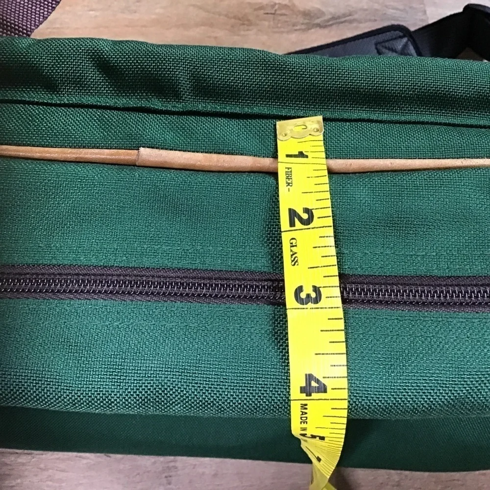 VINTAGE LL BEAN Messenger Lap Top Bag Shoulder Leather and Canvas Green …